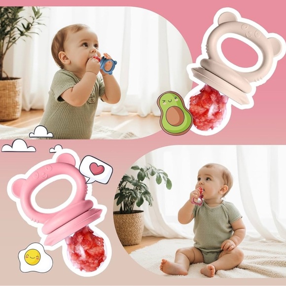 Baby Breastmilk Popsicle Molds & Fruit Feeder (2 Pack), Baby Pink/Purple NEW - Picture 10 of 11